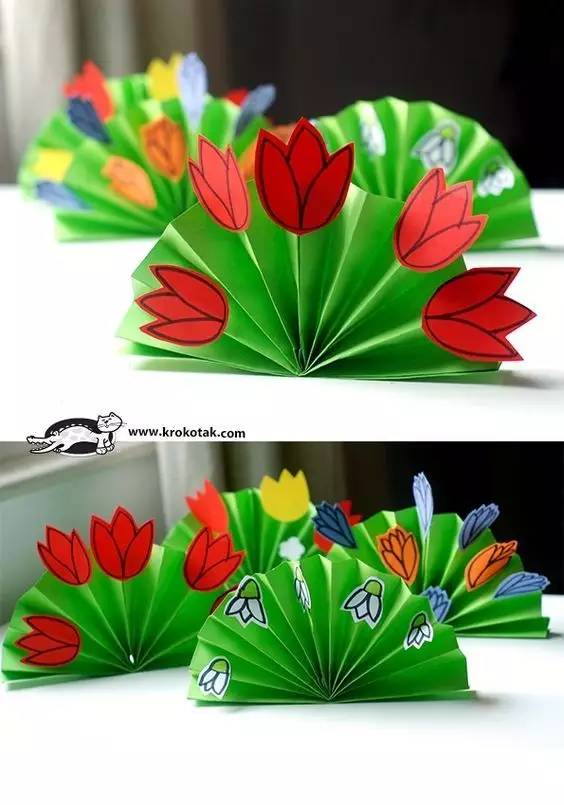 用正方形卡纸折好看植物,手工折立体小植物卡纸