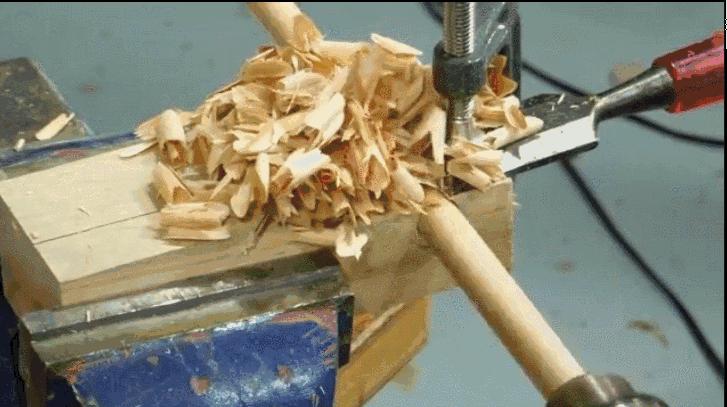 圆棒包尖榫手工制作方法,圆木榫工具的制作