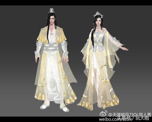 天涯明月刀近期上新时装玩家实图及原画分享