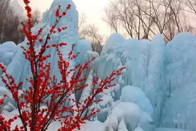 沕沕水景区冰雪,河北平山县沕沕水生态风景区冰瀑