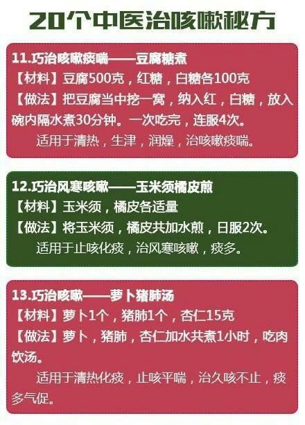 20个巧治咳嗽的小妙招，收着先，希望对大家有帮助