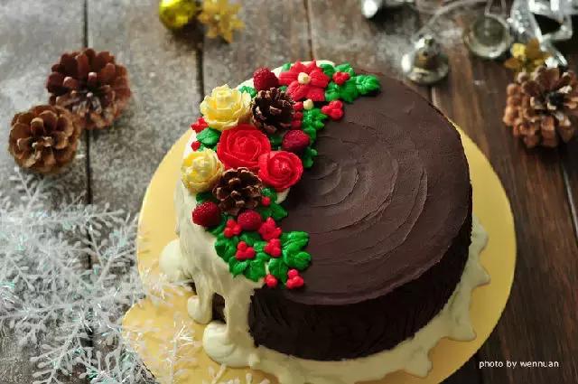 圣诞树桩蛋糕,圣诞节各种蛋糕做法