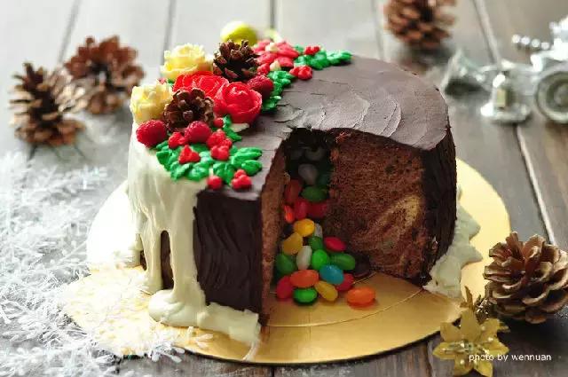 圣诞树桩蛋糕,圣诞节各种蛋糕做法