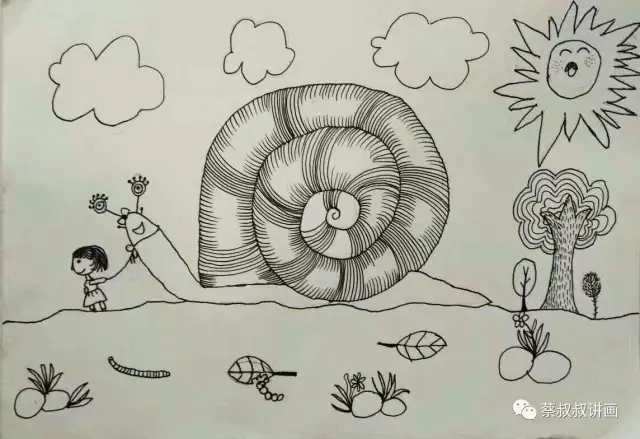 有关蜗牛的画儿童,蜗牛故事绘画