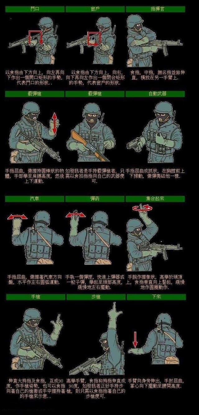 特种战术手语,特种作战手语作用