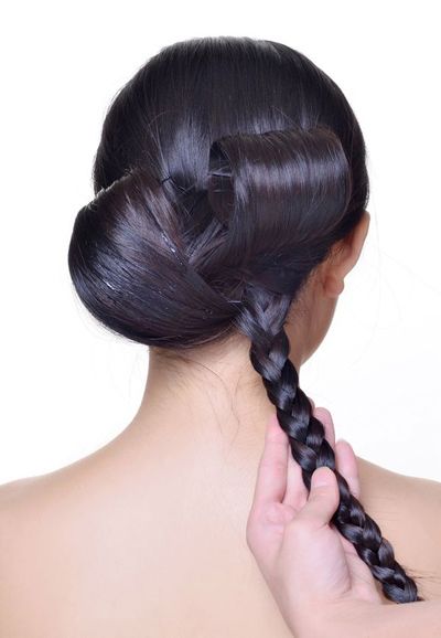 超长头发韩式盘发新娘,韩式盘发新娘2018