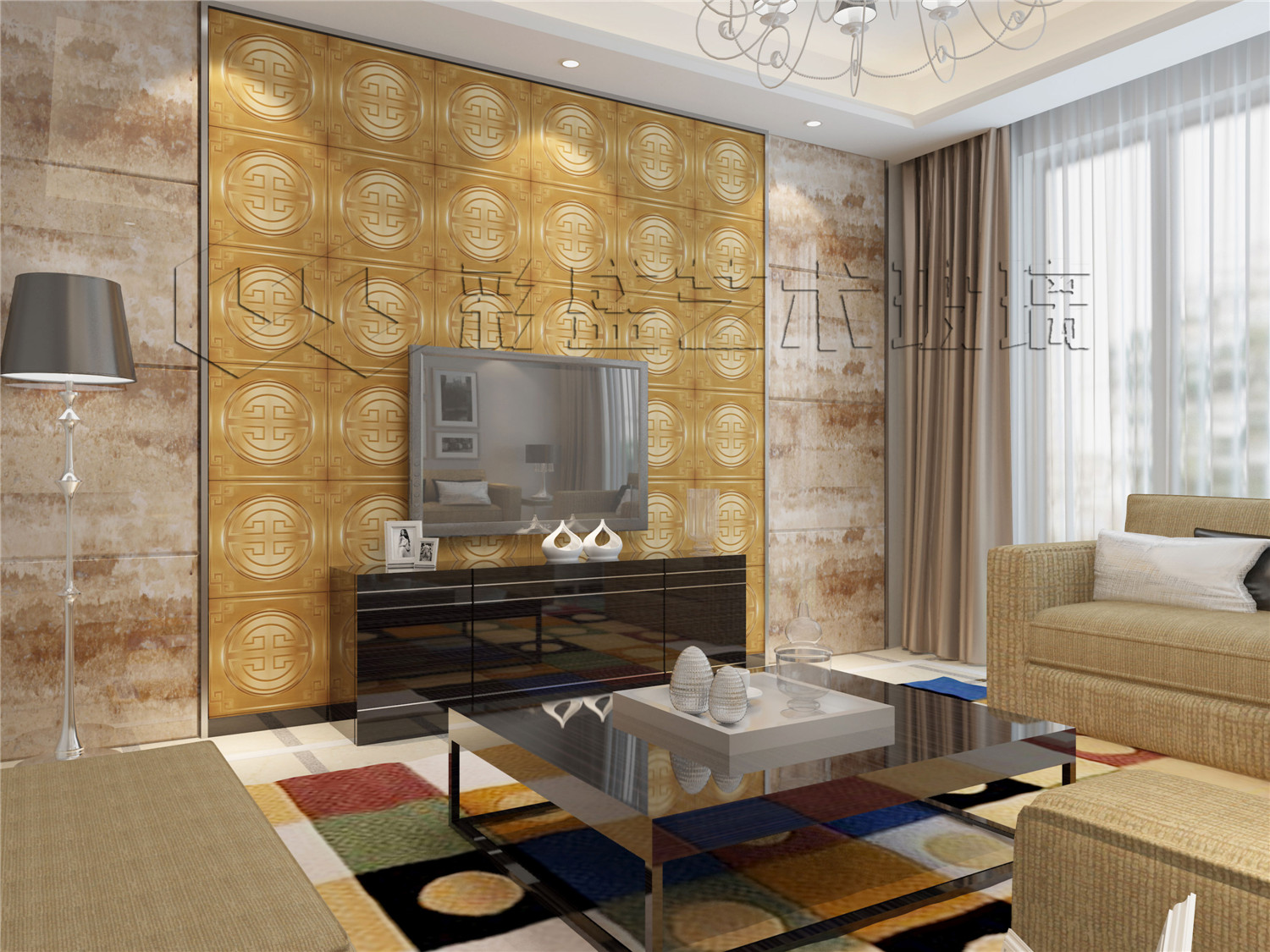 玻璃镜墙装修效果图,玻璃背景墙效果图大全2020款