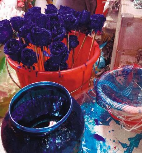 情人节假花蓝色妖姬,情人节卖荧光玫瑰