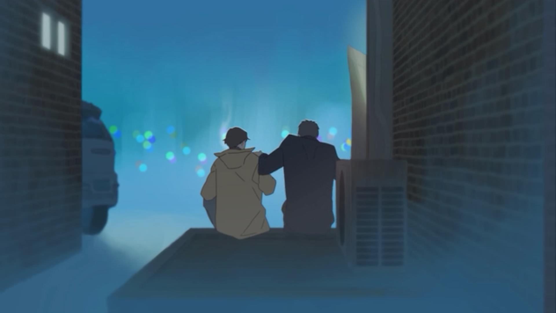 韩国短篇同志动漫《呼吸过度》图解第一集：同学会上的相遇