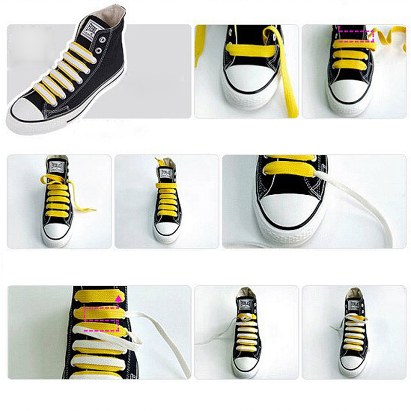 鞋带的花式系法明星同款,人字形鞋带系法图解