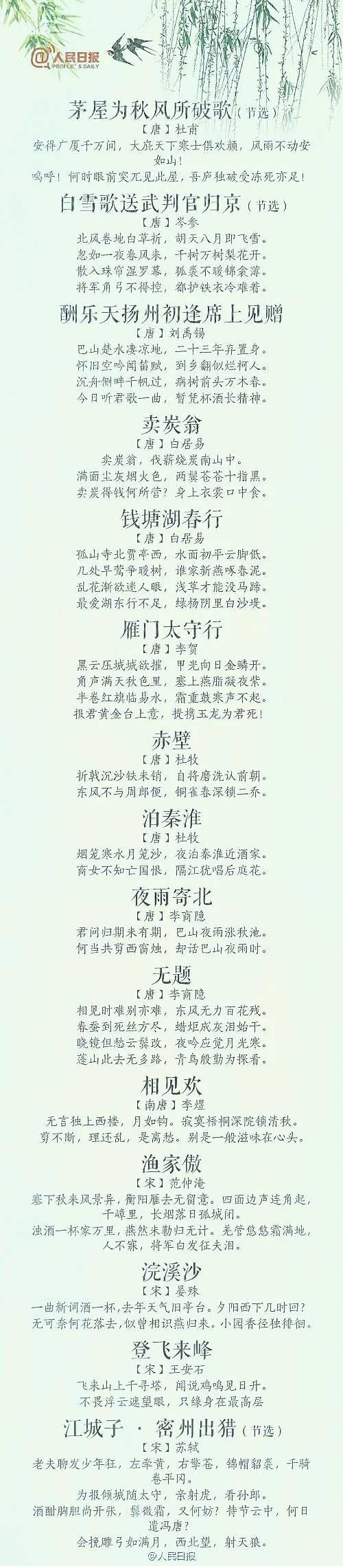 义务教育古诗必背新增了多少篇,人民日报推荐小学初中必背古诗