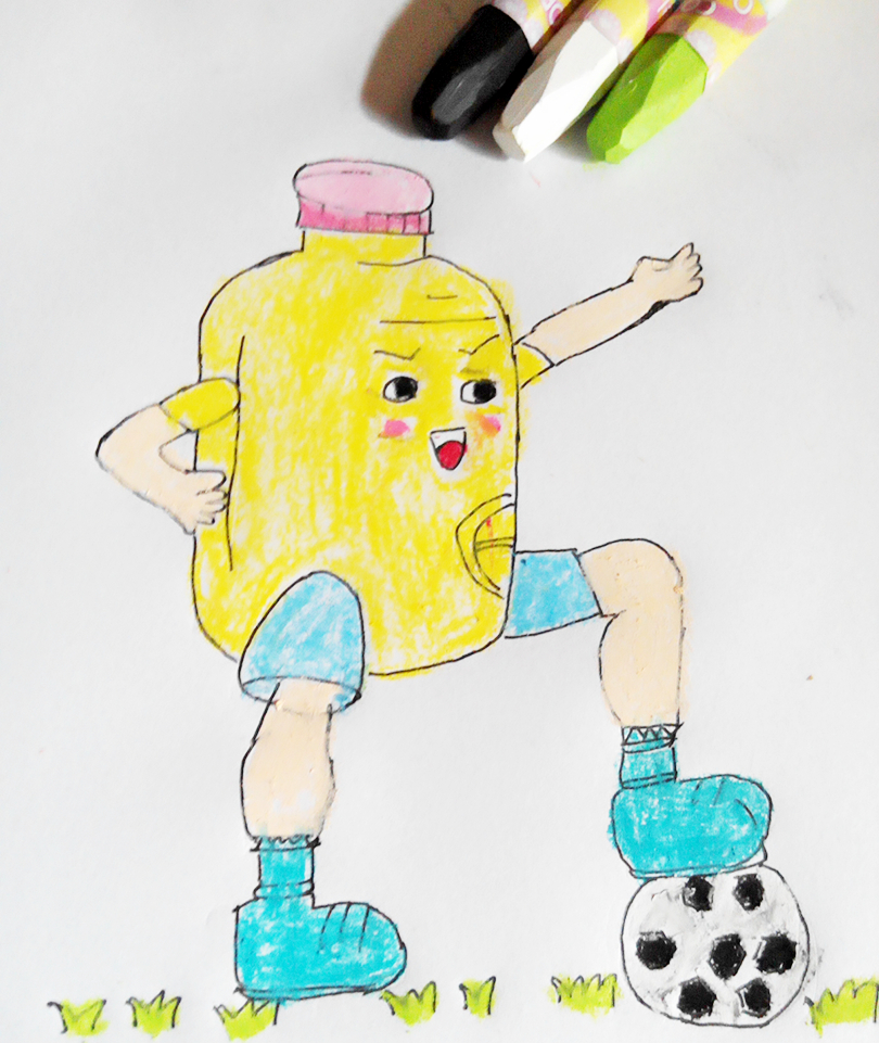 幼儿踢足球美术创意画作品,幼儿园小朋友踢足球简笔画