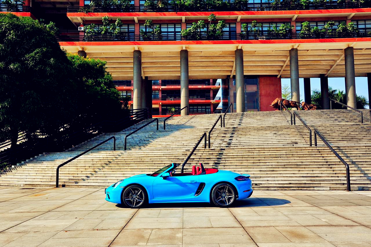 保时捷718迈阿密蓝提车仪式,保时捷718boxster迈阿密