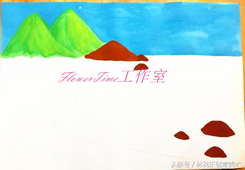 水粉画初学者教程风景画海洋,水粉初学者海边风景画