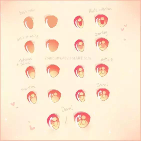 国画人物眼睛画法教程,二次元人物眼睛画法教程