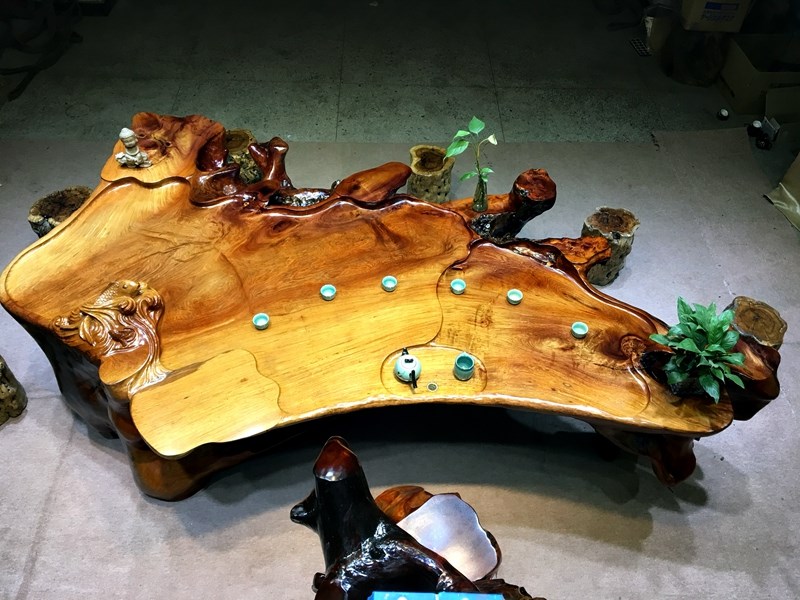 根雕手工茶几制作过程,根雕茶几制作过程视频