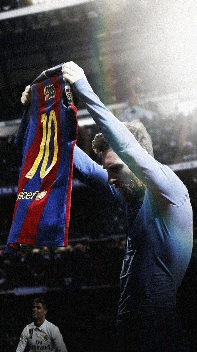 梅西对皇马举球衣高清壁纸,梅西绝杀皇马壁纸