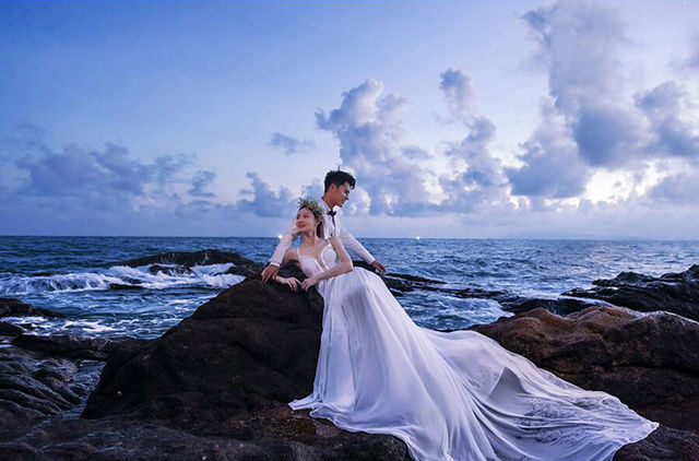 海景婚纱照如何修出高级感,海景婚纱照的特点