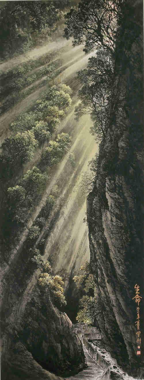 最新曾刚彩墨山水画技法,曾刚彩墨山水技法教学宝典