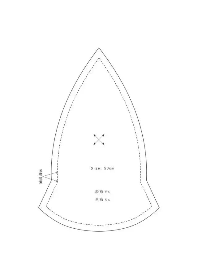 帽子防晒遮阳帽带绳纸样,中老年女式遮阳帽纸样尺寸