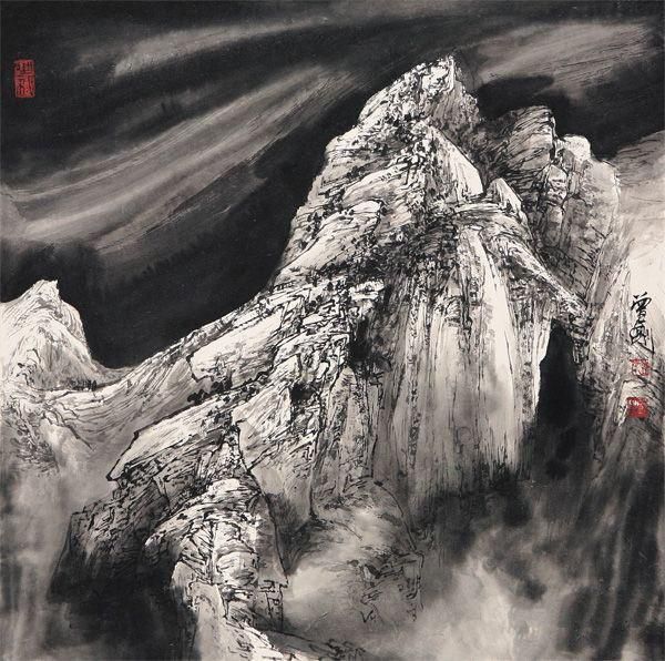 曾刚彩墨山水画技法60分钟视频,曾刚彩墨山水构图示范