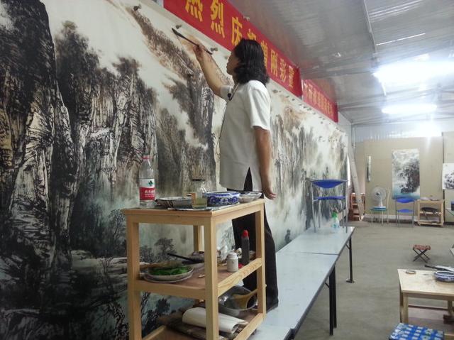 曾刚彩墨山水画丛树的画法教程,曾刚彩墨山水画房子的画法视频