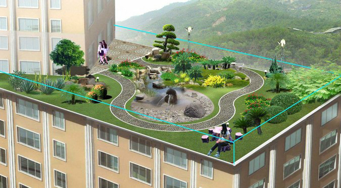 楼顶上的花园设计,楼顶花园设计案例欣赏