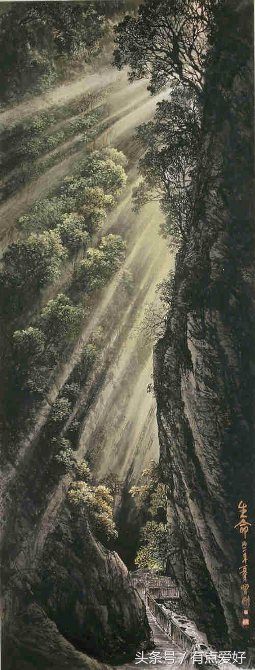 曾刚彩墨山水画丛树的画法教程,曾刚彩墨山水画技法云的画法