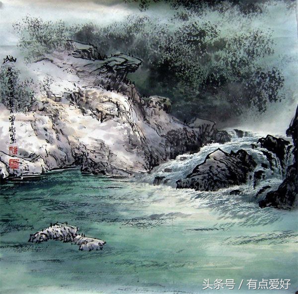 最新曾刚彩墨山水画技法,曾刚彩墨山水画教程大全