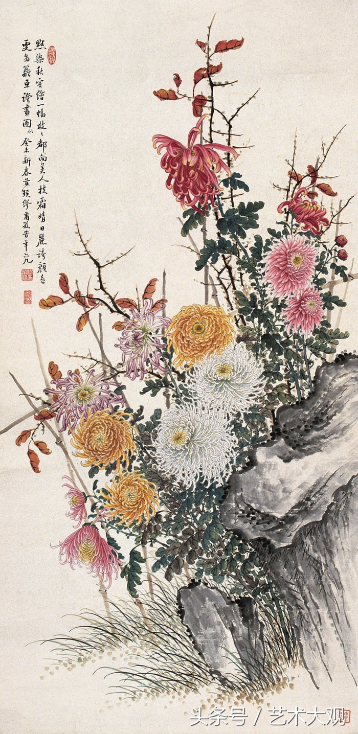 缪谷瑛国画菊花,缪谷瑛菊花画法