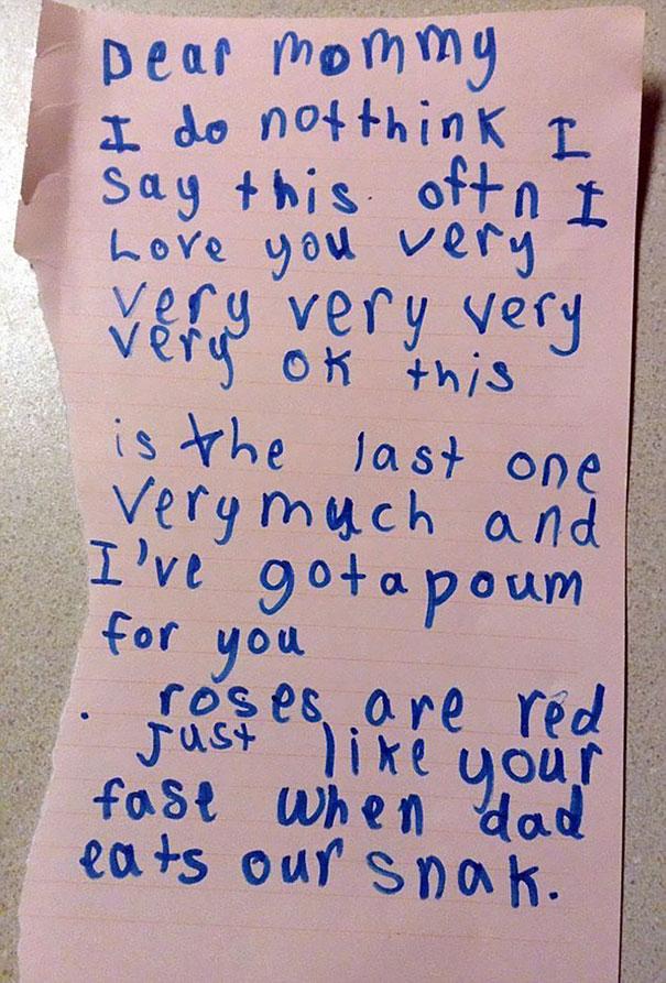 14张小孩写的超真诚情人节卡片，实在不知道是该感动还是该报警