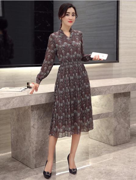 优雅气质高端的连衣裙雪纺,春秋雪纺连衣裙气质高级感轻奢