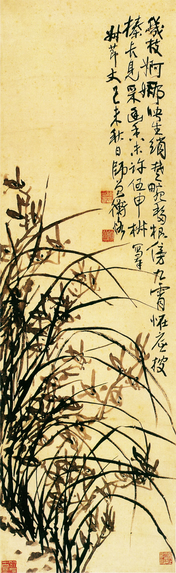 有关梅兰竹菊的中国国画作品,国画梅兰竹菊