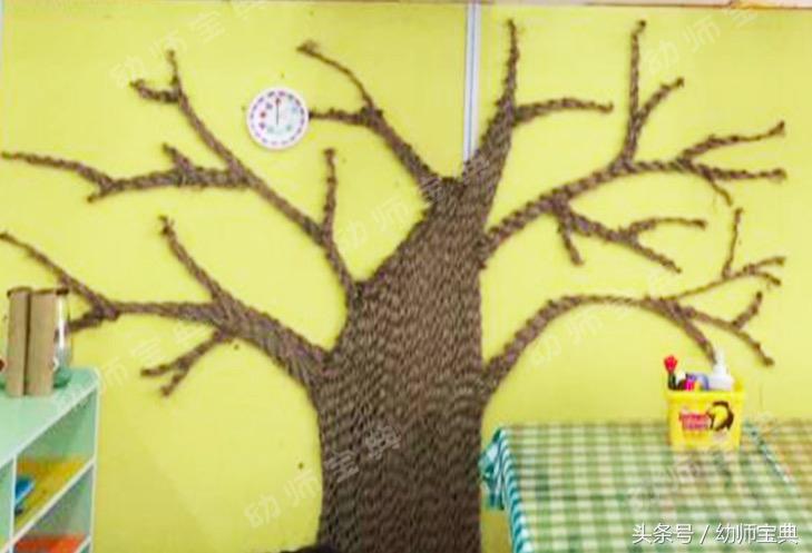 幼儿园树枝的创意环创,幼儿园树叶主题的环创