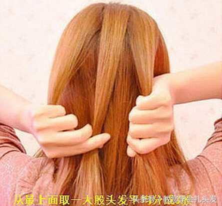 简单的韩式盘发中长发,一款韩式随意盘发编发教程