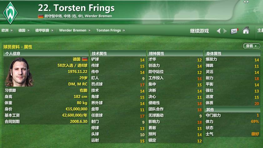 克洛泽推荐的球员,fm2007最好用的球员