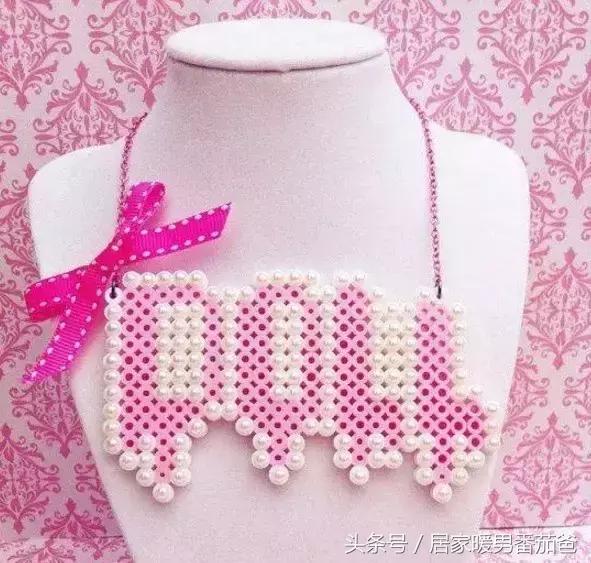 大家一起做手工,拼豆豆简单作品