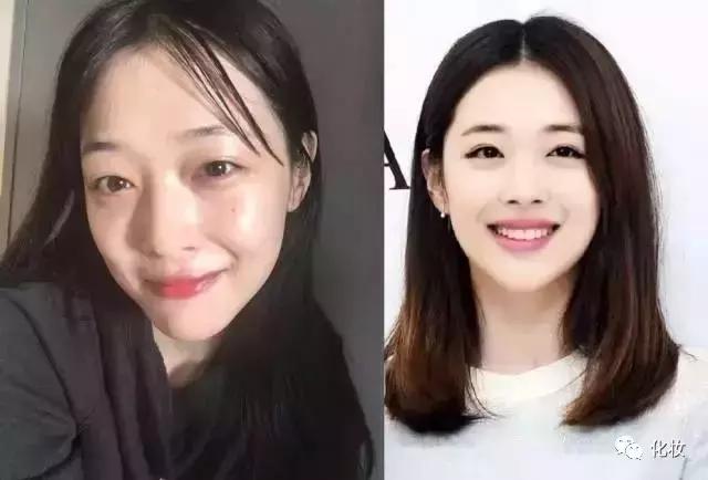 化妆前后差异很大的女明星,化妆前后对照的女明星图片