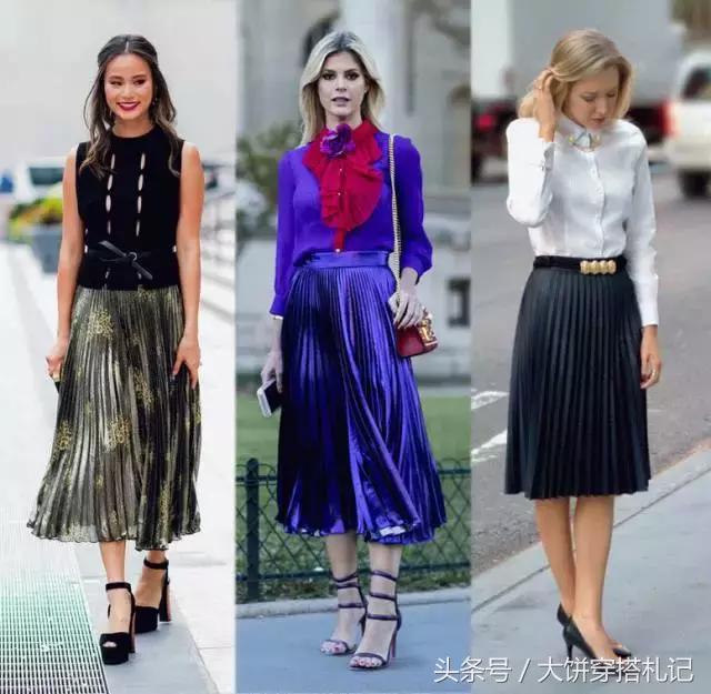 不同颜色百褶裙穿搭春天,不同身高百褶裙长度