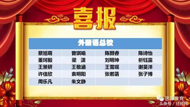 思源学校今年小升初试卷,喜报小升初