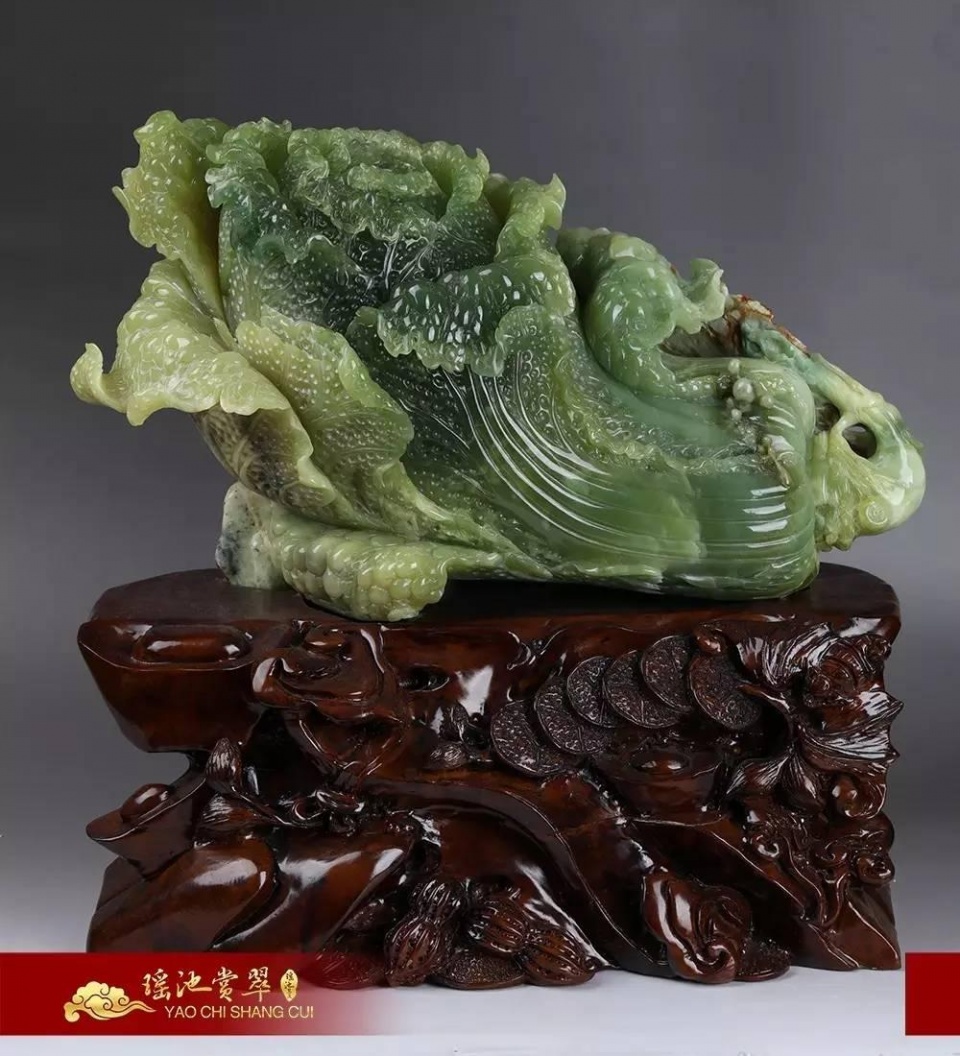 金丝线玉石雕件,翡翠雕件招财