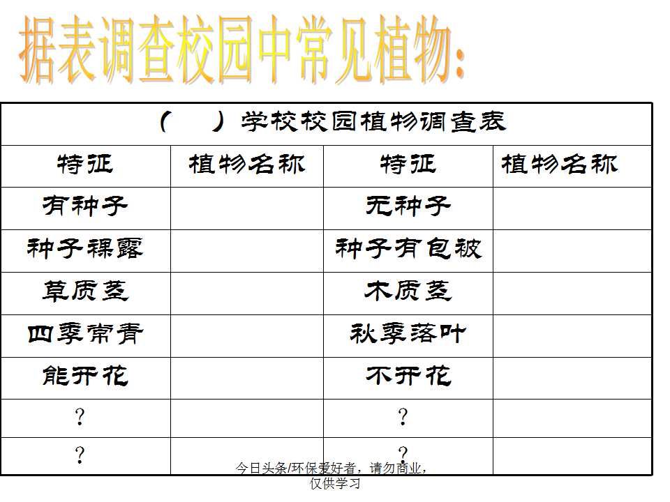 认识植物从身边开始,认识植物的根茎叶各个部分