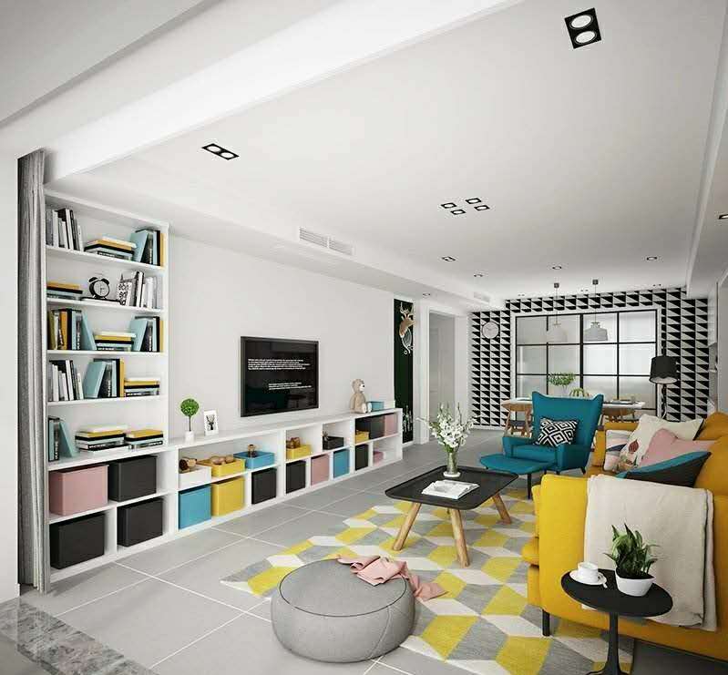 适合北欧风的客厅瓷砖,北欧简约风瓷砖上墙装修