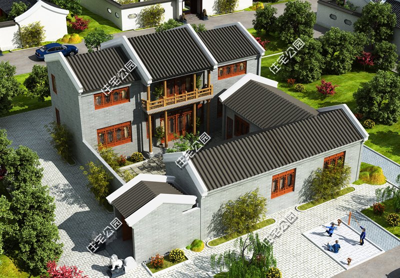 农村中式合院10-15万自建房,农村中式合院房子设计