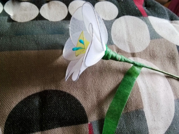 丝网花手工教程,情人节玫瑰花单支丝网花