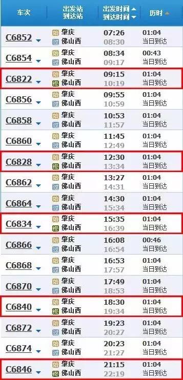 佛山西高铁站去深圳 (佛山西站至贵阳)