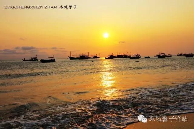 醉享三亚波波利海岸夕阳下的渔光曲
