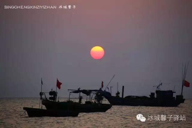 醉享三亚波波利海岸夕阳下的渔光曲