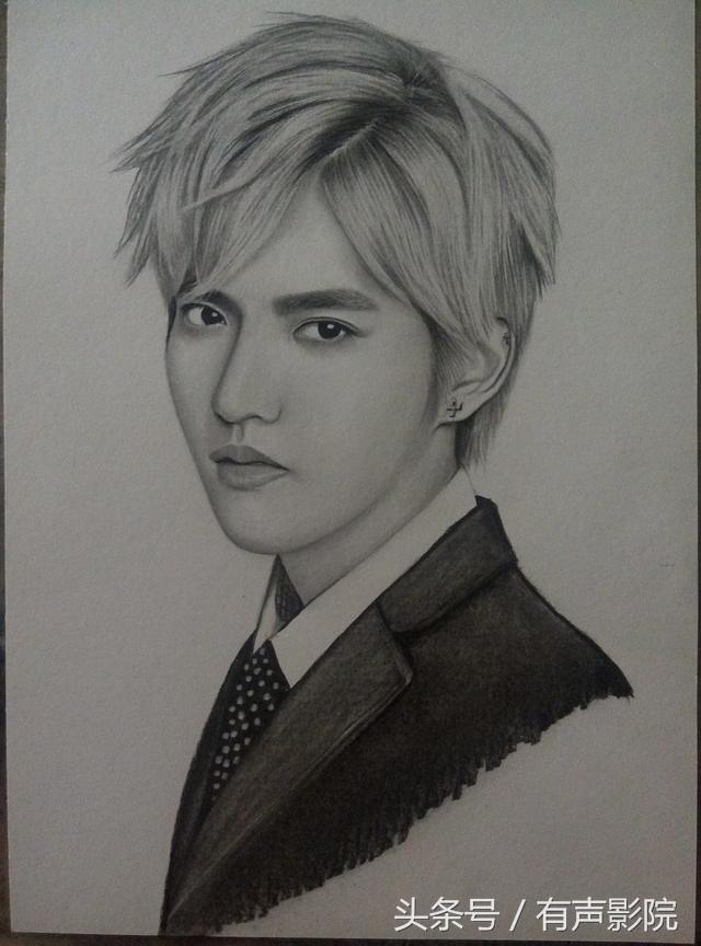 男明星素描画，鹿晗爱耍帅，俊凯最纯净，千玺大佬最低调！