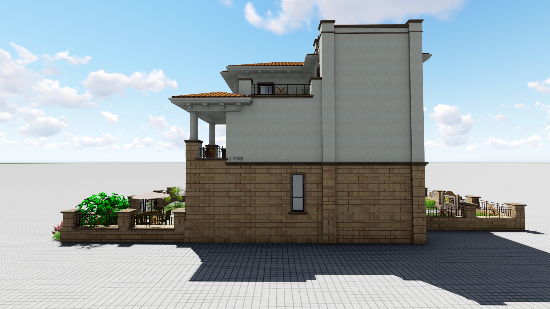 长方形农村两层自建房四合院,农村长方形地块自建房